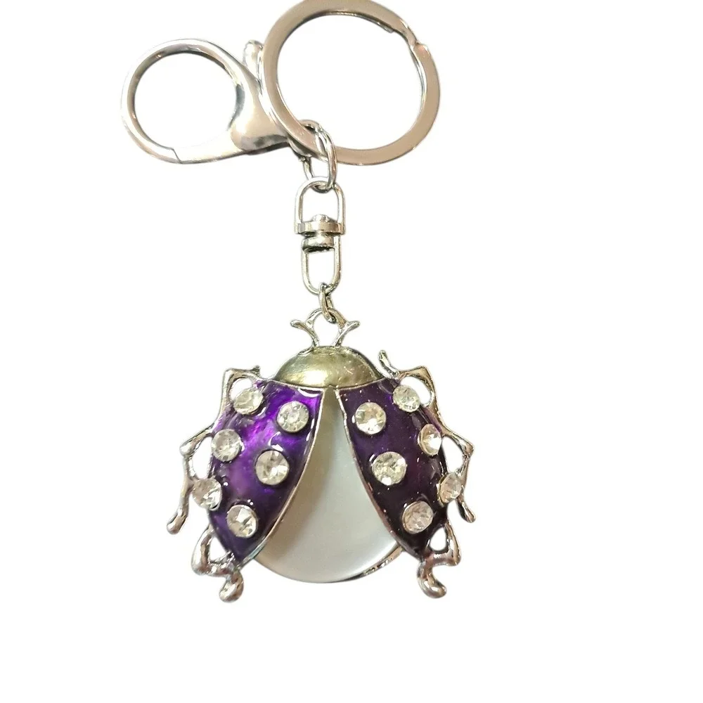 Keychains. Bejeweled Owl, Beatle, Butterfly, And Bumble‎ Bee